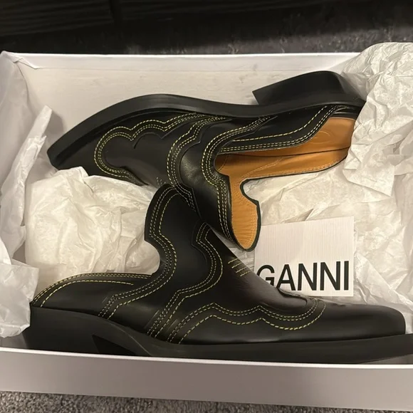 Ganni cowgirl clogs mules size 37/7‎ - Picture 5 of 7